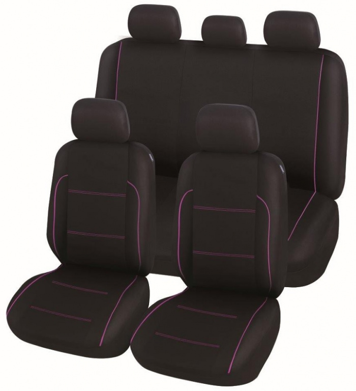 Set Huse Scaun Confort Line Negru / Roz 35504054