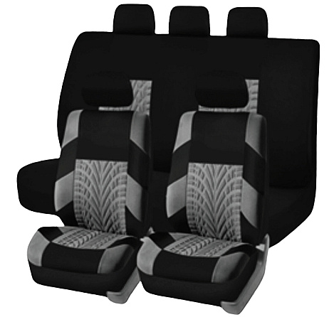 Set Huse Scaun Fata / Spate Carmax Negru / Gri 55088