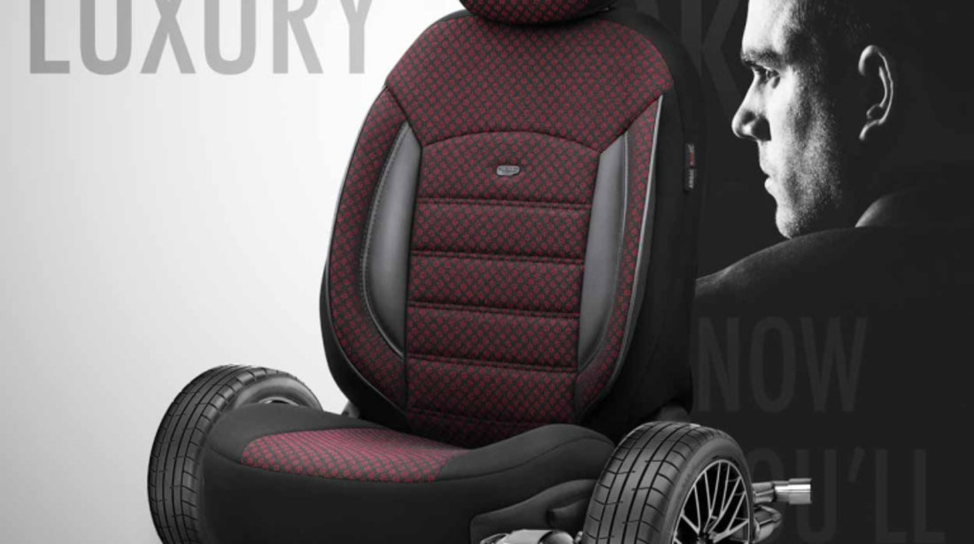 Set Huse Scaun Otom Sport Plus 103 Burgundy 3 Zip OT78482