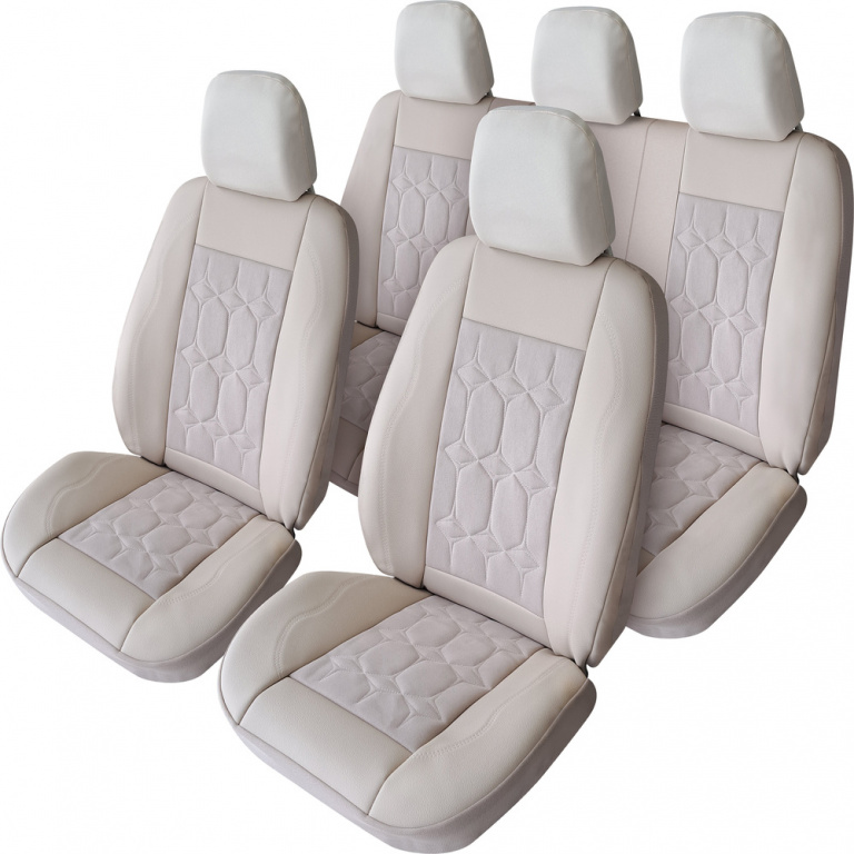 Set Huse Scaun Umbrella Exclusive Piele Si Alcantara Bej 125797