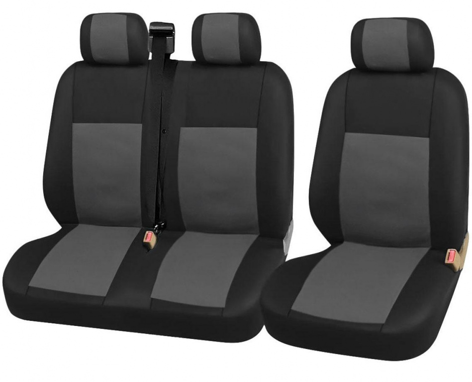 Set Huse Scaun Universale Textil Fata Autoutilitara, Bus 2+1 Gri TAP921