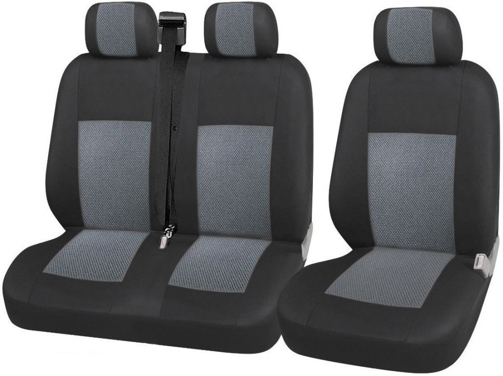 Set Huse Scaun Universale Textil Fata Autoutilitara, Bus, Van 2+1 Lux Gri TAP027