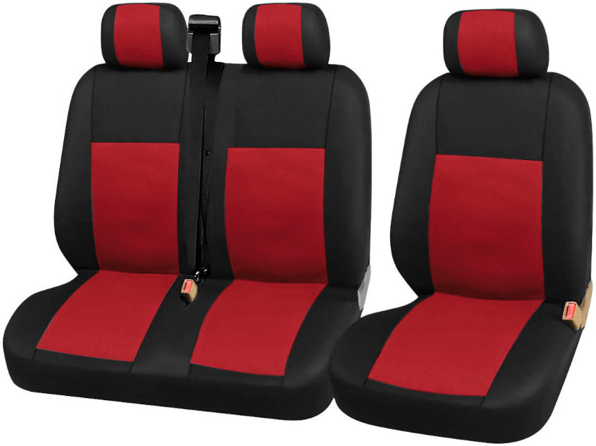 Set Huse Scaun Universale Textil Fata Autoutilitara, Bus 2+1 Rosu TAP922