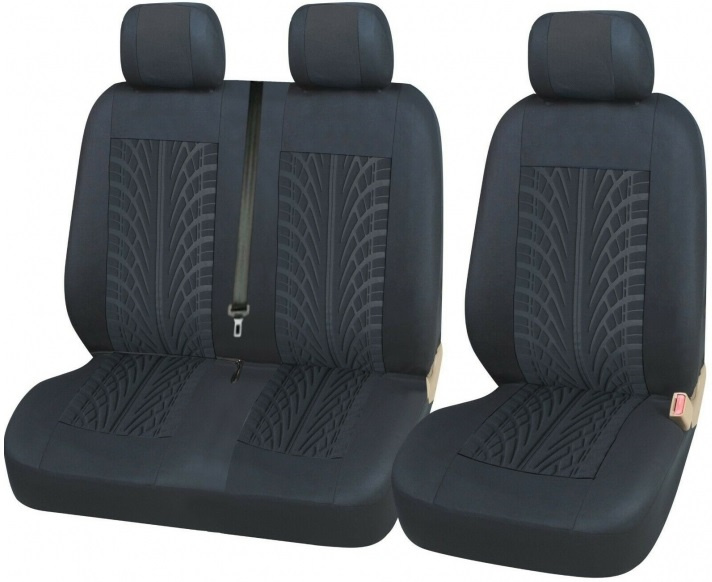 Set Huse Scaun Universale Textil Tetiera Sparata Fata Autoutilitara, Bus, Van 2+1 Negru TAP474