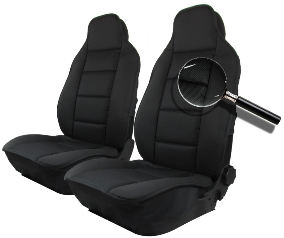 Set Huse Scaune Auto, Lux, Textil Si Piele Ecologica, Negru, Universale 1+1 TAP310