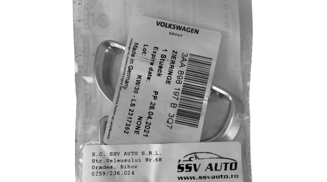 Set Inele Ornament Maner Usa Spate Stanga Oe Volkswagen Passat B7 2010-2015 Aluminiu 3AA898197B3Q7