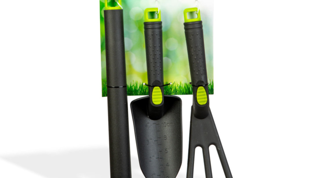 Set instrumente de grădină - cazma, greblă, sapă - plastic - 3 buc 11292B