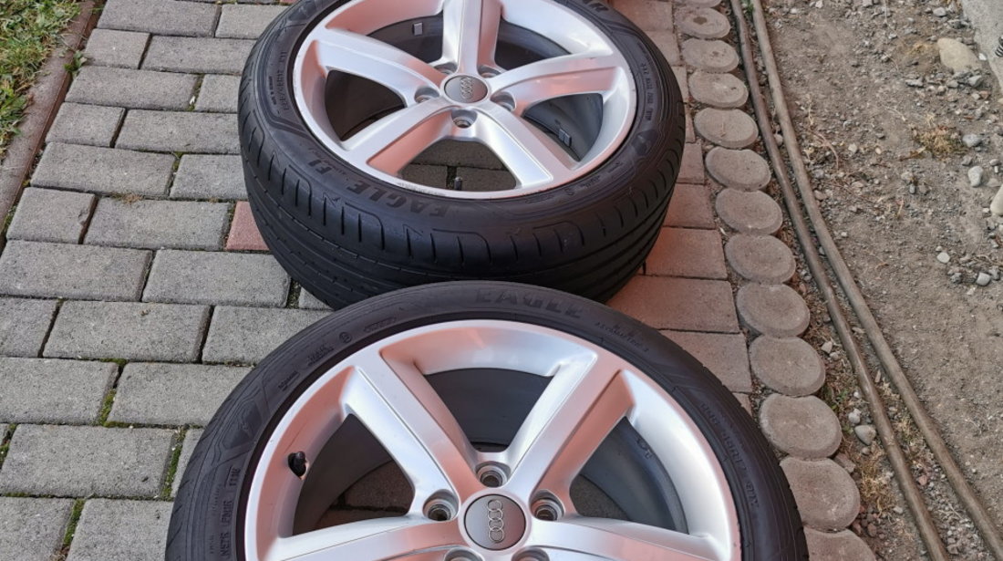 Set Jante aliaj Audi 5x112 R17 cu anvelope de vara