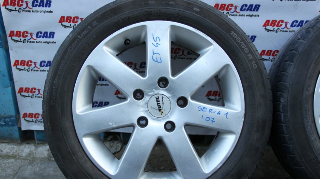 Set jante aliaj Autec cu anvelope Continental 195 / 55 / R16 5X120 ET 45 7.0JX16H2 BMW Seria 1 E87 model 2007