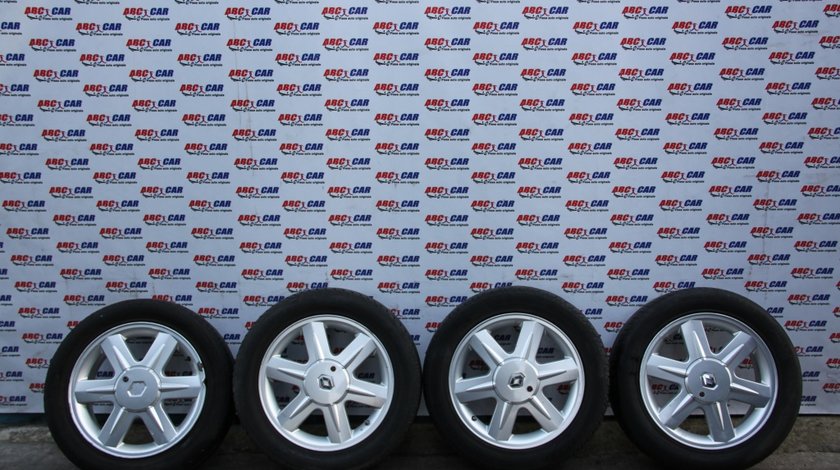 Set jante aliaj cu anvelope 205 / 55 / R16 5X108 cod: 8200051212A Renault Laguna 2 model 2004