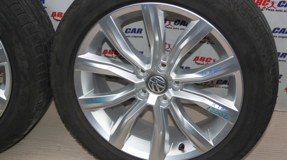 Set jante aliaj cu anvelope Bridgestone de vara 215 / 50 / R18 VW T-Roc A11 cod: 2GA601025D model 2018