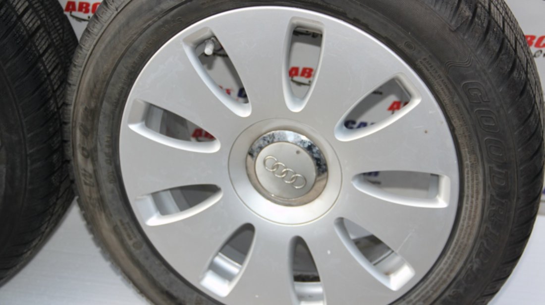 Set jante aliaj cu anvelope de iarna Goodride R16 Audi A4 B7 8E cod: 205 / 55 / R16 cod 8E0601025AE model 2007