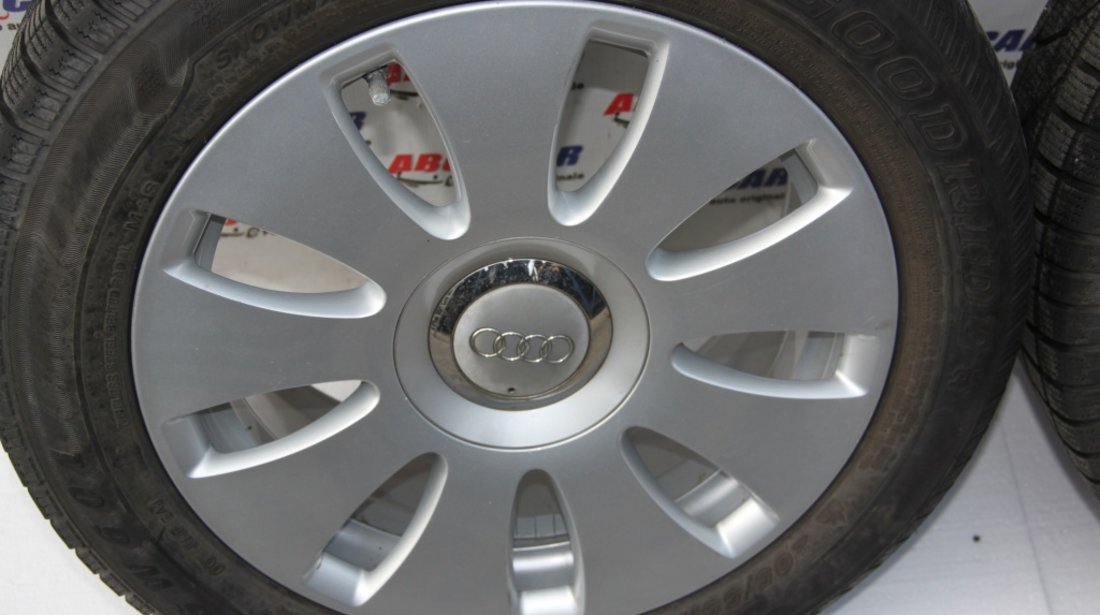 Set jante aliaj cu anvelope de iarna Goodride R16 Audi A4 B7 8E cod: 205 / 55 / R16 cod 8E0601025AE model 2007