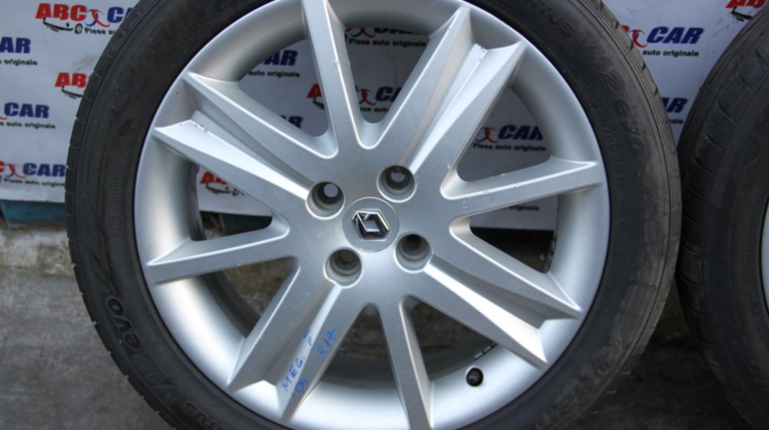 Set jante aliaj cu anvelope de vara 205 / 50 / ZR17 6.5JX17 ET 49 cod: 8200026037 Renault Megane 2 model 2004