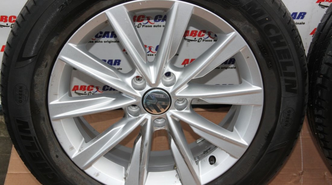 Set jante aliaj cu anvelope Michelin 215 / 60 / R17 6.5JX17H2 ET 33 5X112 cod: 5N0601025AM VW Tiguan 5N R-Line