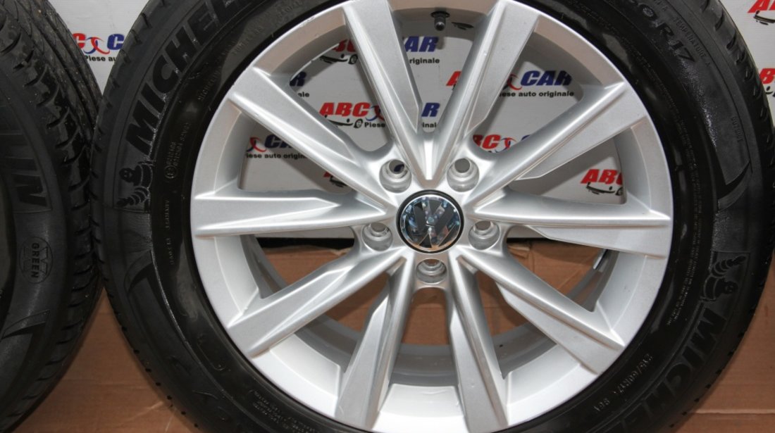 Set jante aliaj cu anvelope Michelin 215 / 60 / R17 6.5JX17H2 ET 33 5X112 cod: 5N0601025AM VW Tiguan 5N R-Line