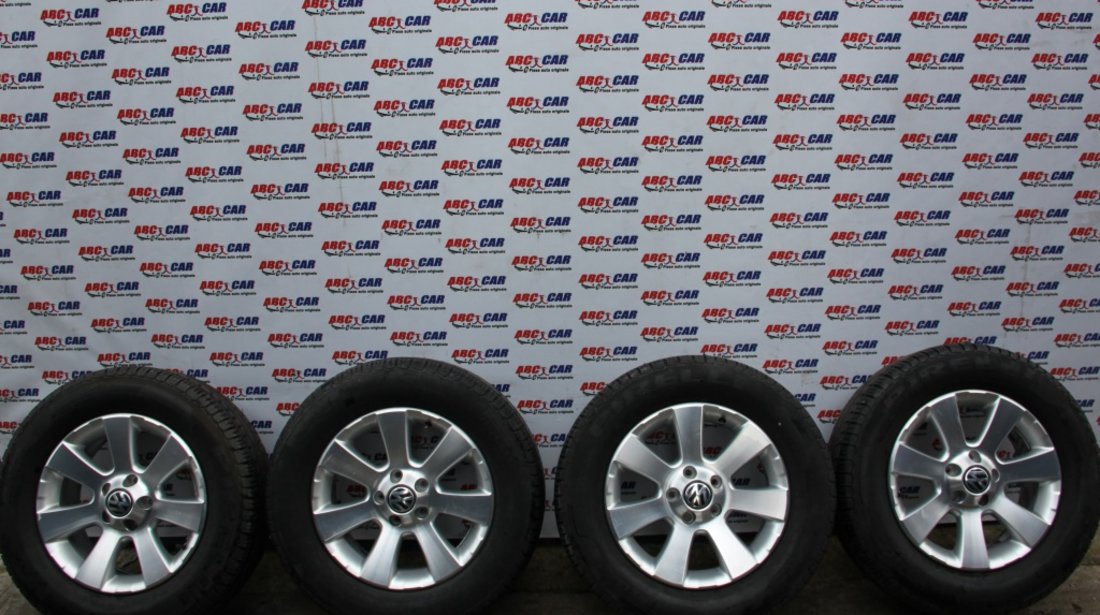 Set jante aliaj cu anvelope Pirelli 215 / 65 / R16 6.5JX16H2 ET 33 5X112 cod: 5N0601025A VW Tiguan 5N