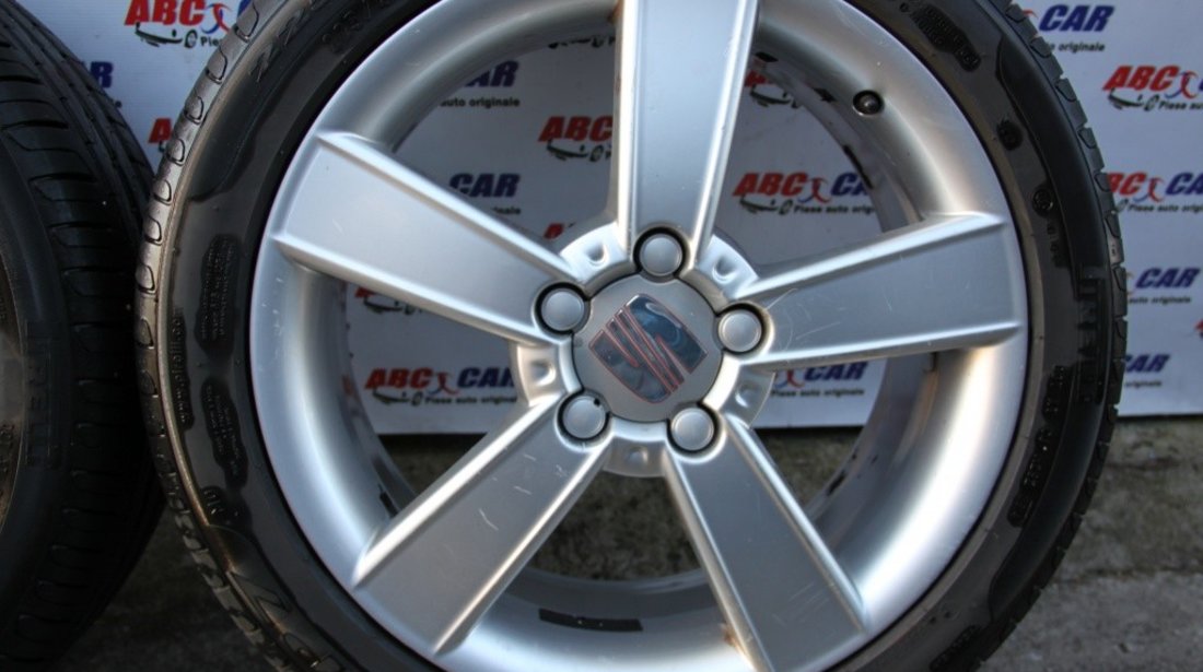 Set jante aliaj cu anvelope Pirelli 225 / 45 / R17 ET 54 5X112 7JX17H2 Seat Leon 1P cod: 1P0601025C model 2009