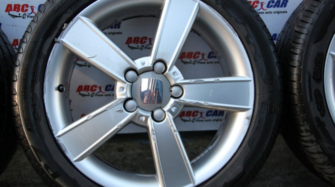 Set jante aliaj cu anvelope Pirelli 225 / 45 / R17 ET 54 5X112 7JX17H2 Seat Leon 1P cod: 1P0601025C model 2009