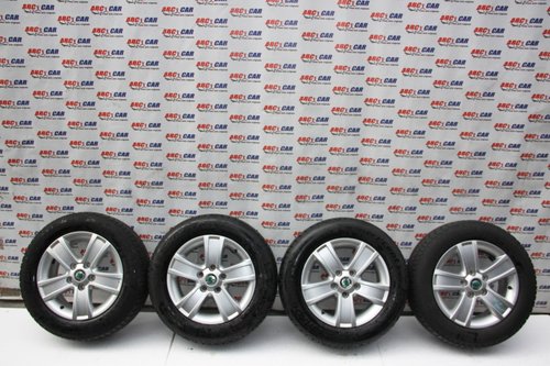 Set jante aliaj cu anvelope R15 Skoda Octavia 2 1Z cod: 1Z0601025S model 2008