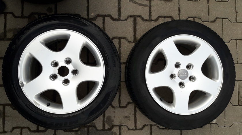 Set jante aliaj originale Audi, 16” - 8D0 601 025 C, 7Jx16 H2 ET45, 5x112 - cu anvelope utilizate
