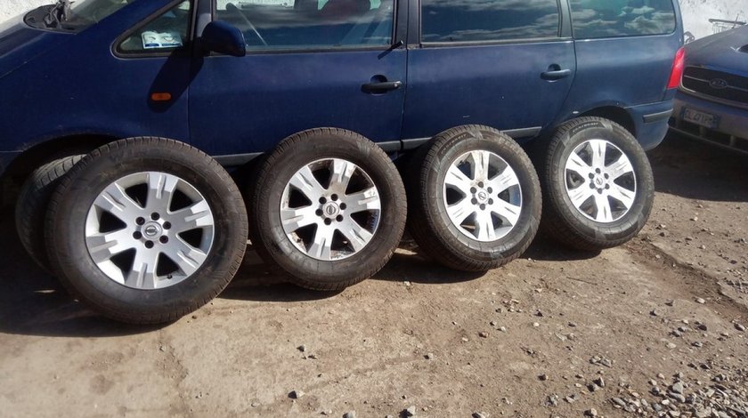 Set Jante Aliaj pe 17 Originale Nissan Navara D40 + Anvelope aproape noi M+S 255/65/17