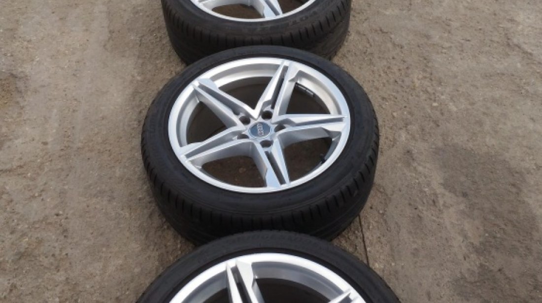 Set jante aliaj pe 18 5x112 8,5J ET 29 + anvelope Bridgestone Potenza 245/40 R18 dot (1817) Audi VW