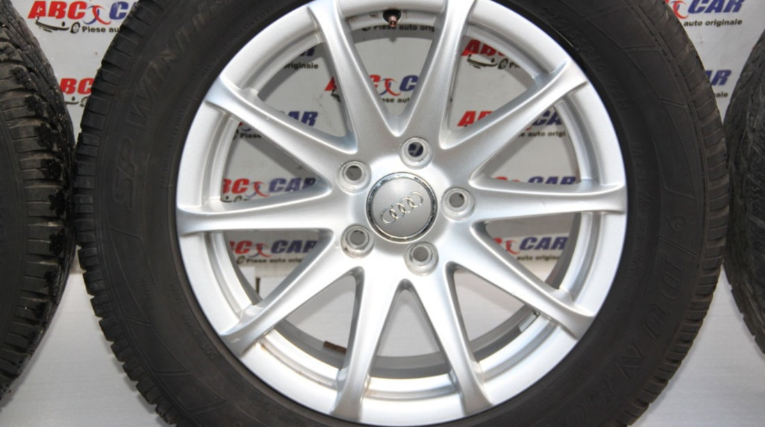 Set jante aliaj R16 Audi TT 8J 2006-2014 8J0601025F, 7JX16H2, ET47, cu anvelope iarna Dunlop 225/55/R16