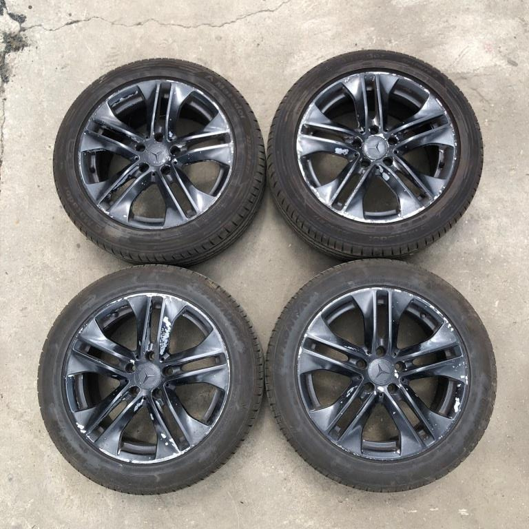 Set Jante aliaj R17 + anvelope bune vara Mercedes E Class W212 2009-2016