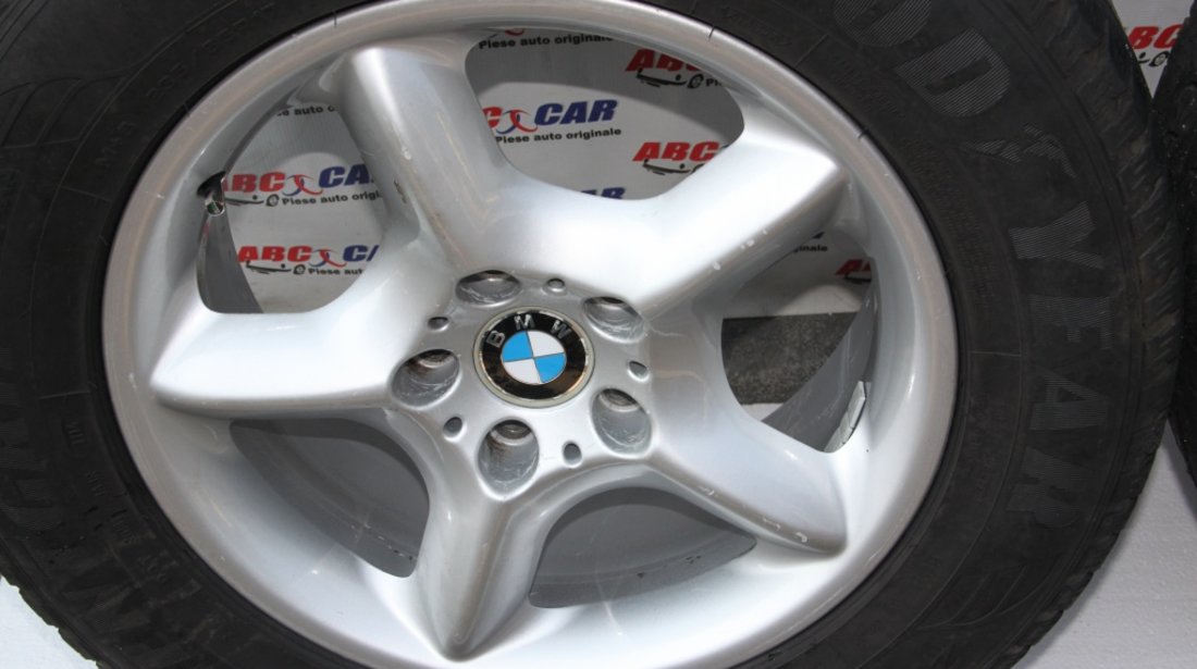 Set jante aliaj R17 cu anvelope Goodyear BMW X5 E53 5X120 IS40 7.5JX17SEH2 cod: 1096159-13 model 2002