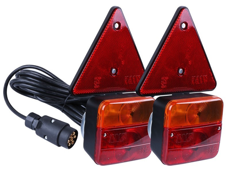 Set Lămpi Spate Cu Reflectoare Triunghiulare, Cu Mufă Cu 7 Pini 86696