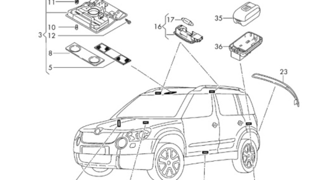 Set lampi lumina ambientala Audi A6 C5 (4B2) Berlina 2002 1.9 TDI OEM 4B0947415