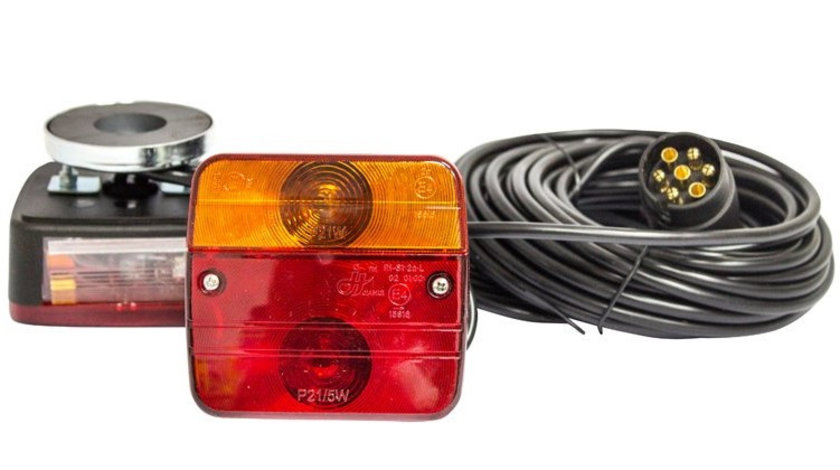 Set Lampi Magnetice Pentru Remorca Fisa 7 Pini Cablu Intre Stopuri De 2.5M Cablu Fisa 7.5M 12V BK69080 110222-8