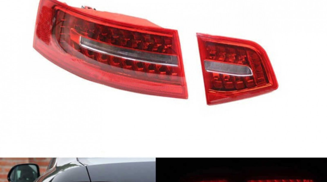 Set Lampi Stop Spate Stanga Exterioara + Interior Am Audi A6 C6 2008-2011 Sedan 4F5945095J + 4F5945093E Led