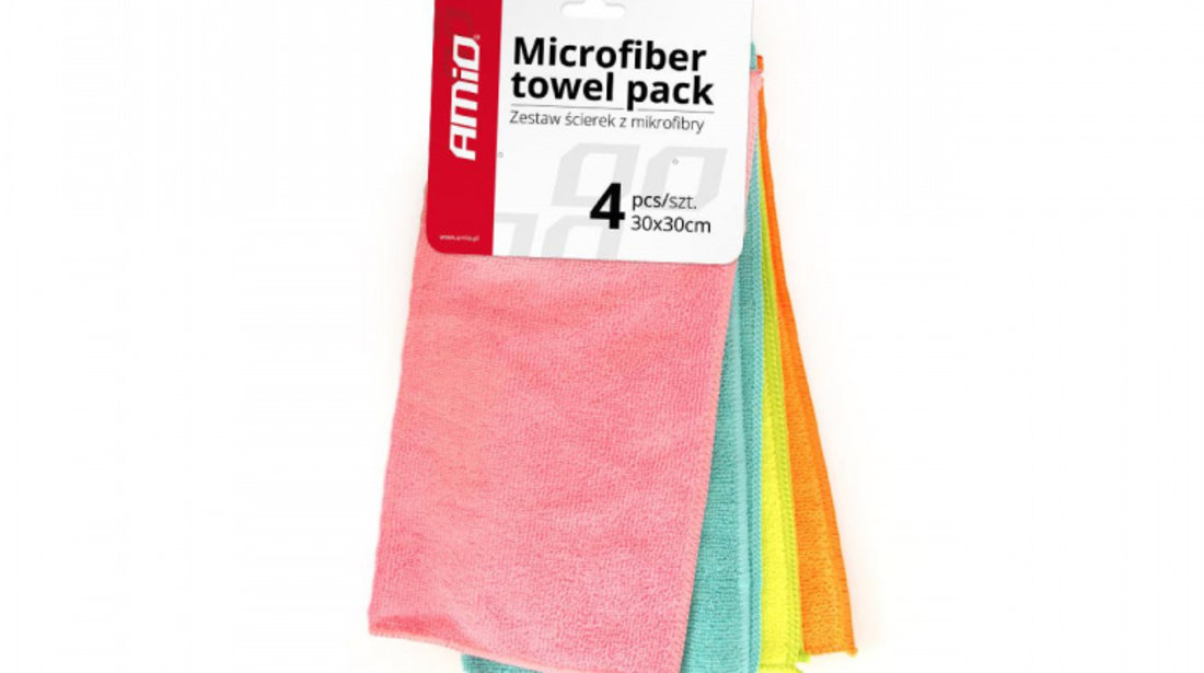 Set lavete microfibre 4 buc 30x30 cwash-02 AVX-AM01046