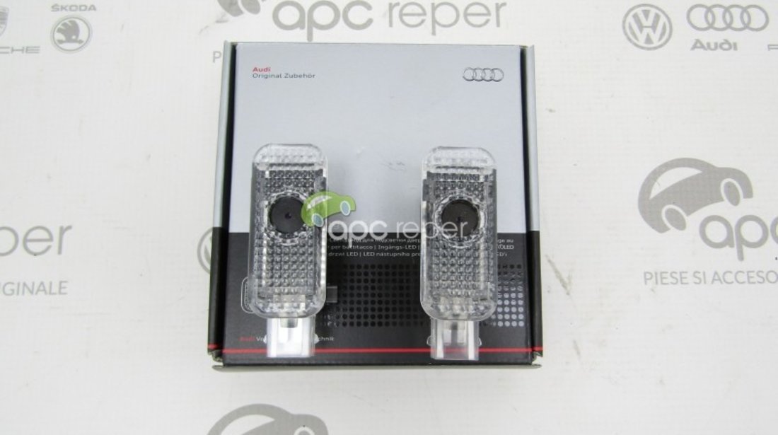 Set Led Usi / Holograma Audi Original cu inscriptie "quattro''