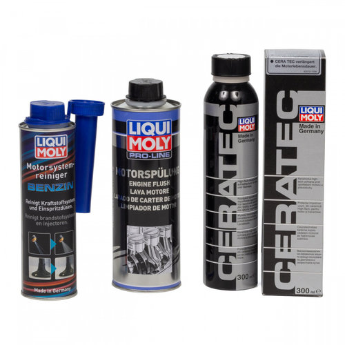 Set Liqui Moly Aditiv Curatat Sistem Benzina 300ML 21624 + Liqui Moly Solutie Curatat Motor Flush 50...