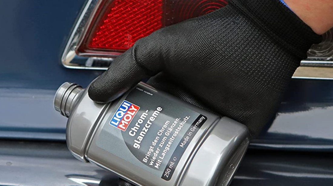 Set Liqui Moly Solutie Lustruit Elemente Crom 250ML 1529 + Mannol Laveta Microfibra Polish 9814