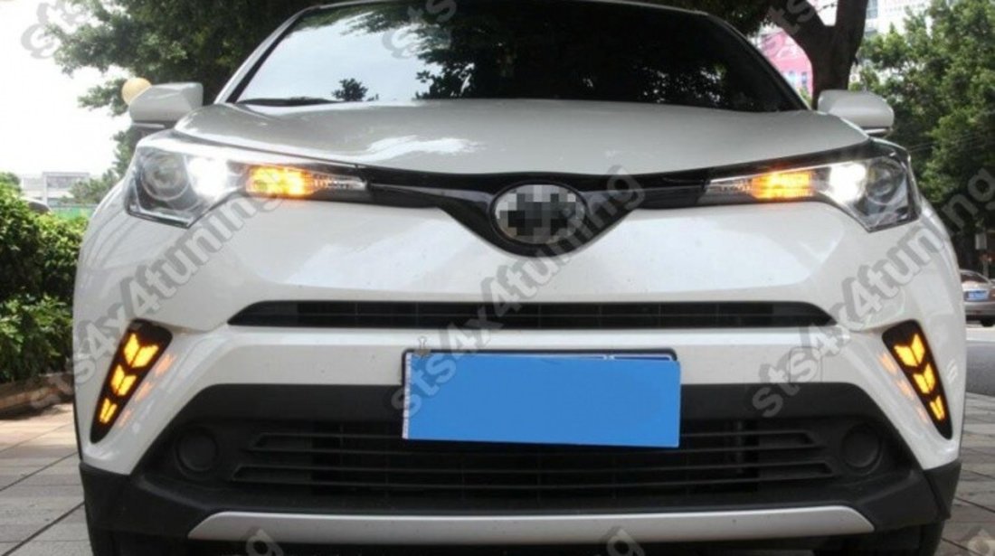 SET LUMINI DE ZI DRL CU SEMNALIZARE+LAMPA BARA SPATE LED TOYOTA CHR 2017-2019 [V6][5-BUC]