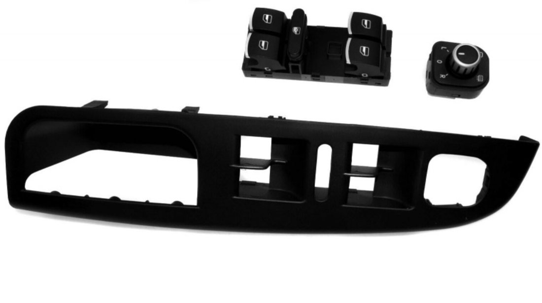 Set Maner Usa Interior Sofer + Bloc Comenzi Geamuri + Buton Reglaj Oglinzi Compatibil Volkswagen Jetta 3 2005-2010 1K4868049C Negru + 5ND 959 857 + 5ND 959 565A