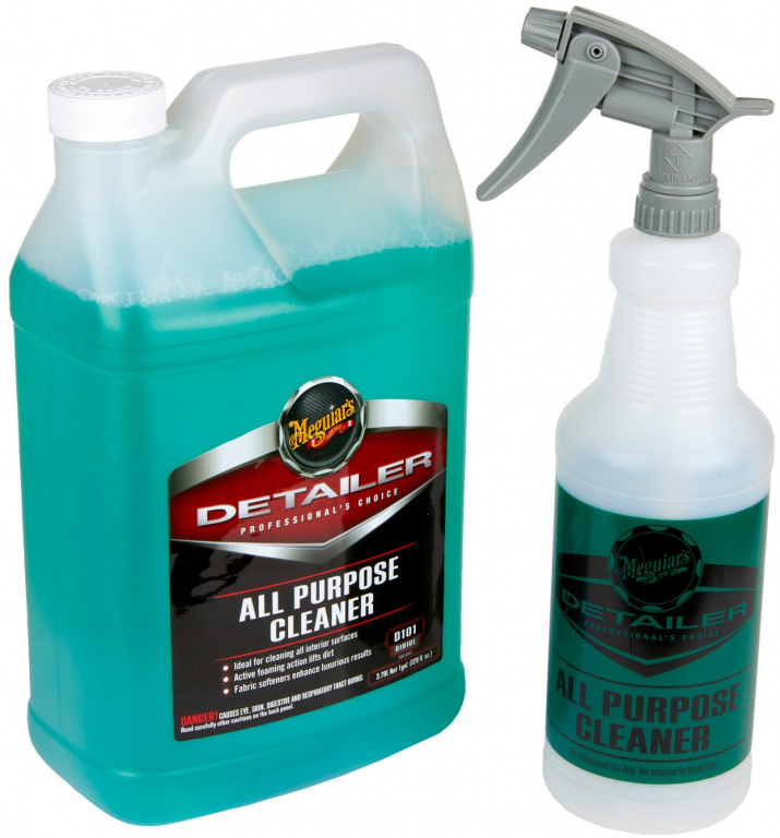 Set Meguiar's Detailer All Purpose Cleaner Solutie Curatat Universala 3.79L D10101 + Set Meguiar's Detailer All Purpose Cleaner Bottle Recipient Plastic + Cap Pulverizator 946ML D20101P + D110542