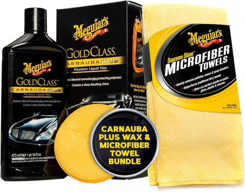 Set Meguiar's Gold Class Carnauba Plus Premium Liquid Wax Ceara Lichida 473ML G7016 + Meguiar's Supr...