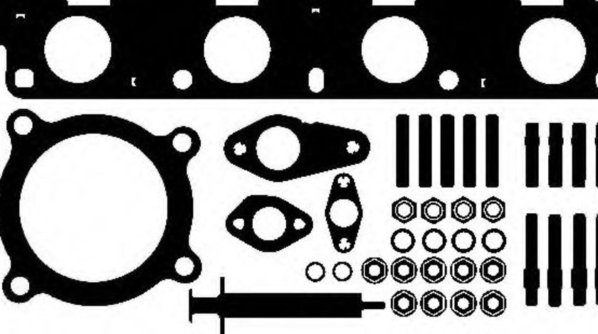 Set montaj, turbocompresor AUDI A4 Cabriolet (8H7, B6, 8HE, B7) (2002 - 2009) ELRING 261.190 piesa NOUA