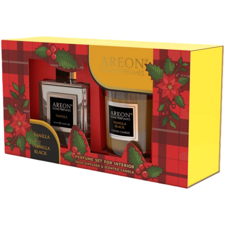 Set Odorizant + Lumanare Areon Set Home Perfume 150 ML + Candle Vanilla Black