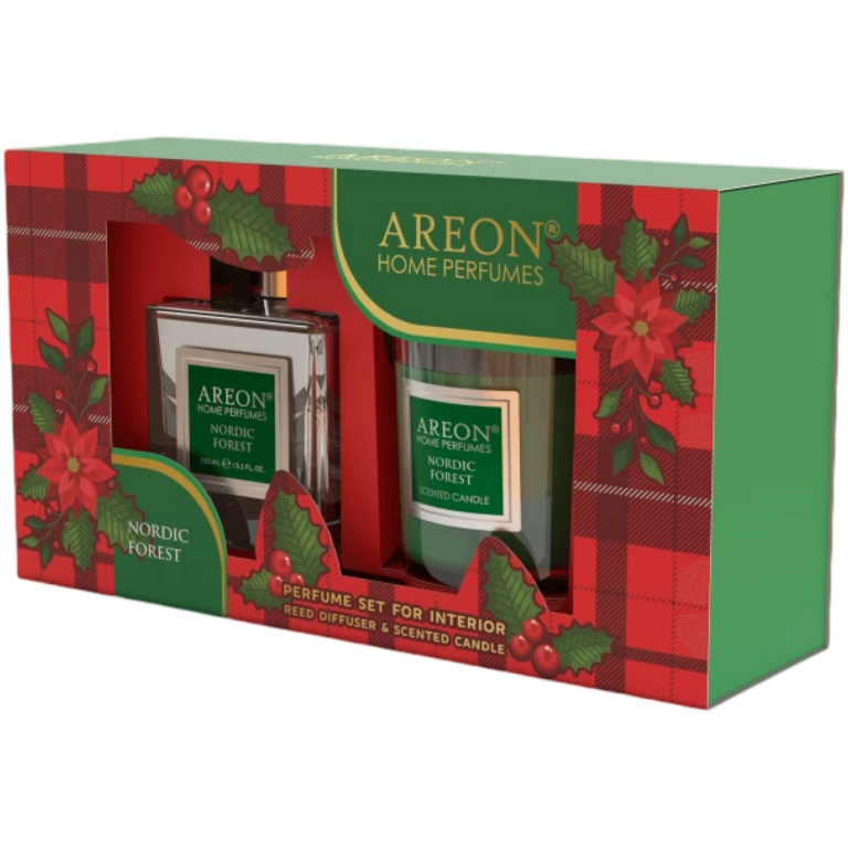 Set Odorizant + Lumanare Areon Set Home Perfume 150 ML + Candle Nordic Forest