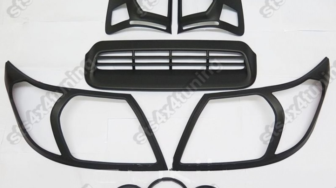 SET ORNAMENT EXTERIOR NEGRE MATTE TOYOTA HILUX VIGO 2012-2016 [6-BUC] [V1]