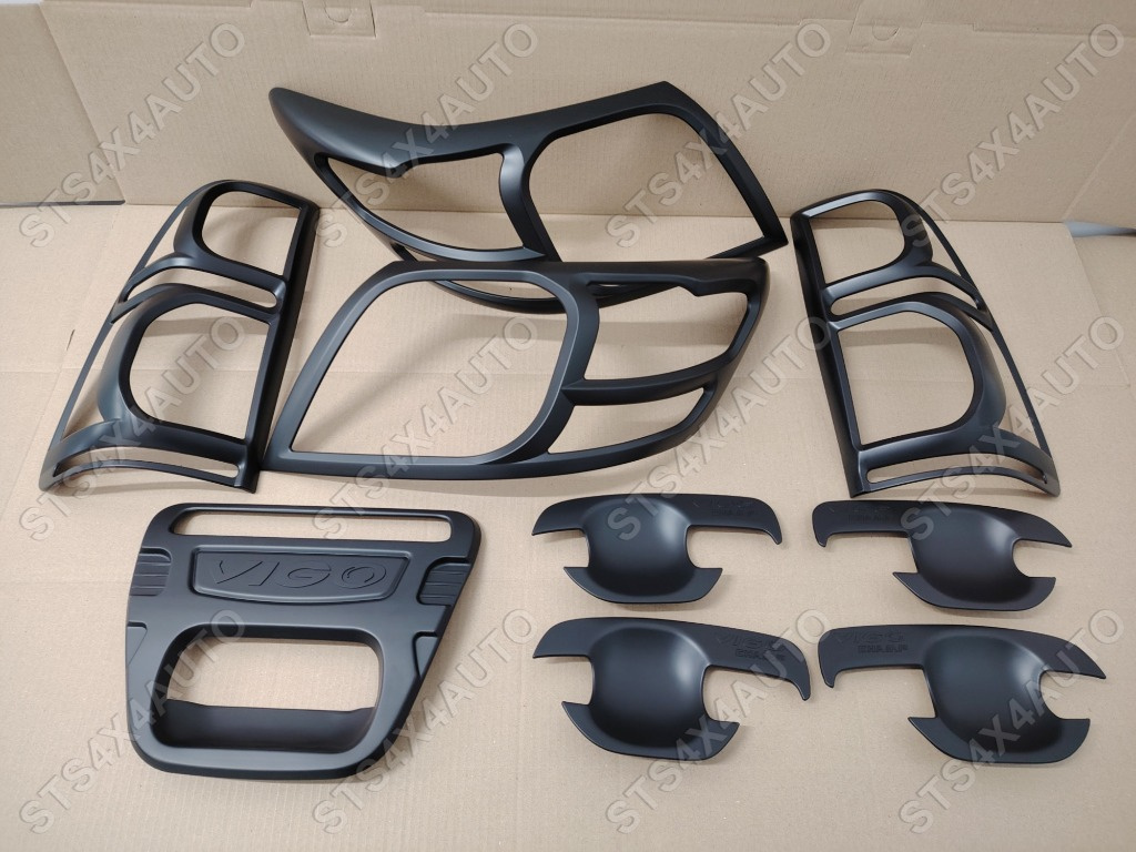 SET ORNAMENT EXTERIOR NEGRE MATTE TOYOTA HILUX VIGO 2012-2015 [9-BUC]