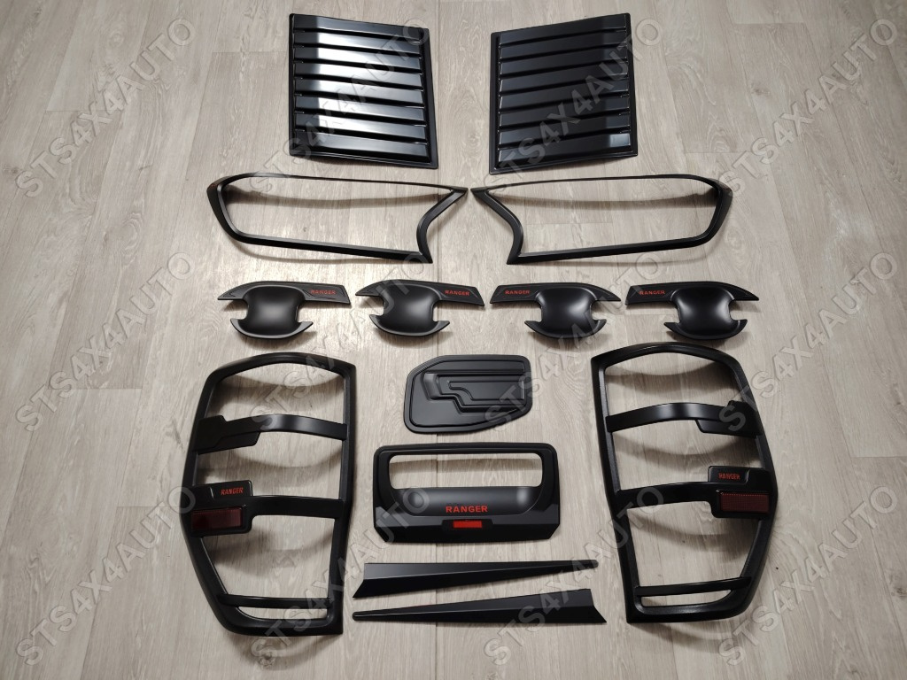 SET ORNAMENT EXTERIOR NEGRU MATTE PENTRU FORD RANGER RAPTOR 2019-2022 MB [14-BUC]