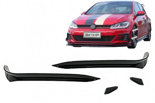 Set Ornamente Bara Fata Flapsuri Compatibil Cu Volkswagen Golf 7.5 5G 2017-2020 Hatchback GTI Negru ...