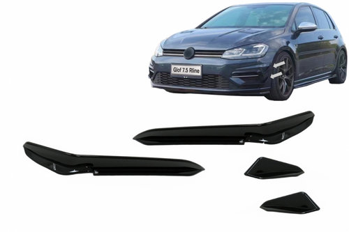 Set Ornamente Bara Fata Flapsuri Compatibil Cu Volkswagen Golf 7.5 2017-2020 Hatchback R Negru Lucio...